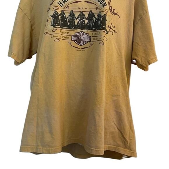 Vintage 2004 Harley-Davidson Las‎ Vegas Nevada Yellow Tee with Classic Logo, 2XL - Picture 3 of 9